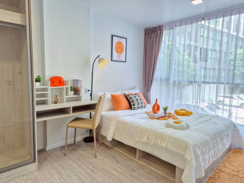 T274 ให้เช่าคอนโด Atmoz Tropicana Bangna (แอทโมซ ทรอปิคาน่า บางนา) ทำเลดี ห้องตกแต่งสวยมาก เฟอร์ครบ มีเครื่องซักผ้า