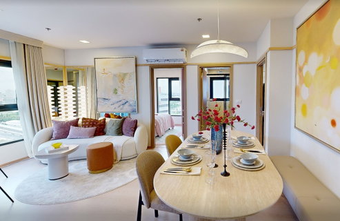 The Base Urban Rama 9, 2 bedrooms, 2 bathrooms, ready to move in. Near the middle of Rama 9