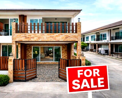 Townhouses for sale Si Racha Chonburi : Resort style house, Sriracha, 2-3 bedrooms, 2 bathrooms, 20 sq m., near Sriracha Tiger Zoo, 930 m., open house, 2-3 bedrooms, 2 bathrooms, 20 sq m.,