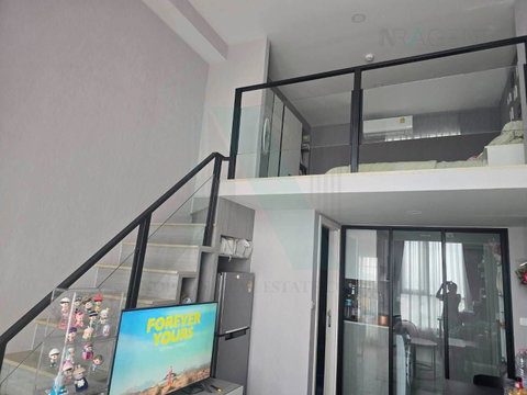 🎊 For Rent Condo ORIGIN PLUG & PLAY RAMKHAMHAENG TRIPLE STATION Building 1, Floor 8,Duplex, Room size 34 sqm