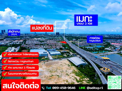 ขายที่ดิน : ขายที่ดิน 3 ไร่ 139 ตร.ว. ใกล้เมกาบางนา 3 กม. ติดทางด่วนกาญจนาภิเษก บางแก้ว บางพลี สมุทรปราการ