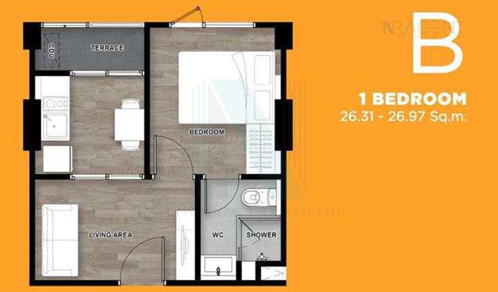 รูป ให้เช่าคอนโด เอสเพน คอนโด ลาซาล อาคาร 1 ชั้น 2 1 ห้องนอน ขนาด 27.00 ตรม ใกล้ รพ.ศิครินทร์ - รูปที่ 5/8