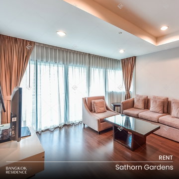 Rental Condo 🌃 Sathorn Gardens, 2BR 94 sq.m. 48K 🛌 Beautiful Fully Furnished Unit, Near BTS Sala Daeng 