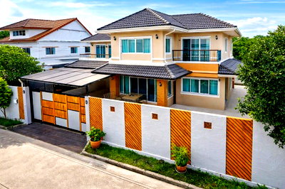 เช่าบ้านเดี่ยว กรุงเทพมหานคร : คฤหาสน์4 นอน 4 น้ำ 79ตร.ว. ราษฎร์อุทิศ มีนบุรี MRTสุวินทวงศ์ 3.1กม. บ้านเดี่ยว 2 ชั้น  310ตร.ม. คุ้มเกล้า 2.9 กม.